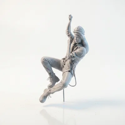 Mô hình 3D Lính Cứu Hỏa Đu Dây Giải Cứu