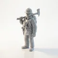 Mô hình lính cứu hỏa cầm rìu - Tượng anh hùng 3D có thể in ấn - Thumbnail 1