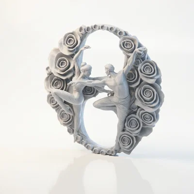 Mô hình cặp đôi khiêu vũ trong vòng hoa lãng mạn - Tệp in 3D