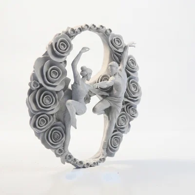 Mô hình cặp đôi khiêu vũ trong vòng hoa lãng mạn - Tệp in 3D
