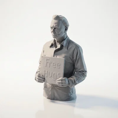 Mô hình 3D tượng Free Hugs Bust độc đáo
