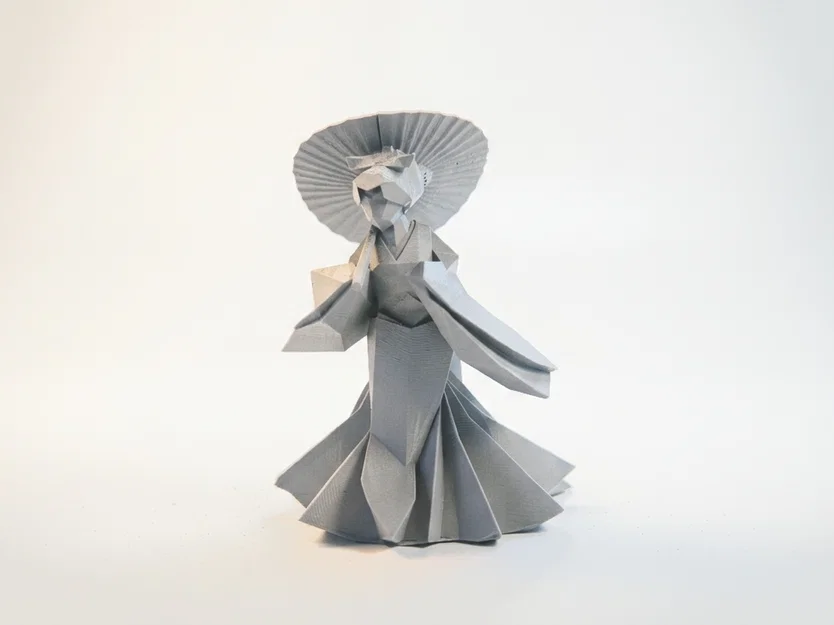 Mô hình Geisha Hình học - Tác phẩm Nghệ thuật Nhật Bản In 3D - Image 1