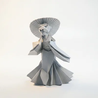 Mô hình Geisha Hình học - Tác phẩm Nghệ thuật Nhật Bản In 3D