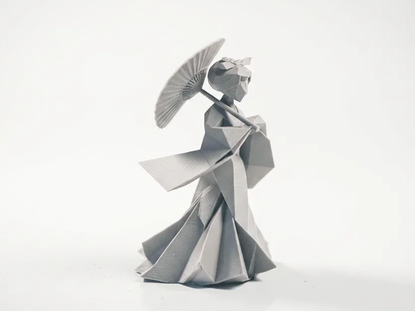 Mô hình Geisha Hình học - Tác phẩm Nghệ thuật Nhật Bản In 3D - Image 2