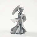 Mô hình Geisha Hình học - Tác phẩm Nghệ thuật Nhật Bản In 3D - Thumbnail 2