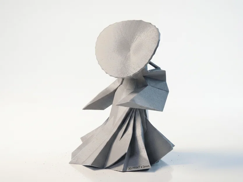 Mô hình Geisha Hình học - Tác phẩm Nghệ thuật Nhật Bản In 3D - Image 3