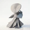 Mô hình Geisha Hình học - Tác phẩm Nghệ thuật Nhật Bản In 3D - Thumbnail 3
