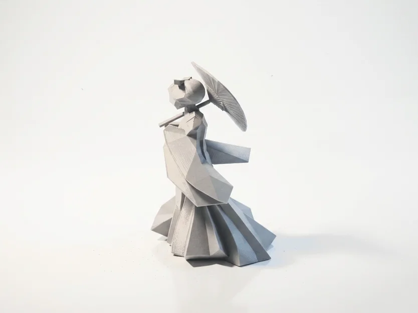 Mô hình Geisha Hình học - Tác phẩm Nghệ thuật Nhật Bản In 3D - Image 4