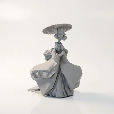 Mô hình Geisha hình học - Tượng nghệ thuật Nhật Bản in 3D