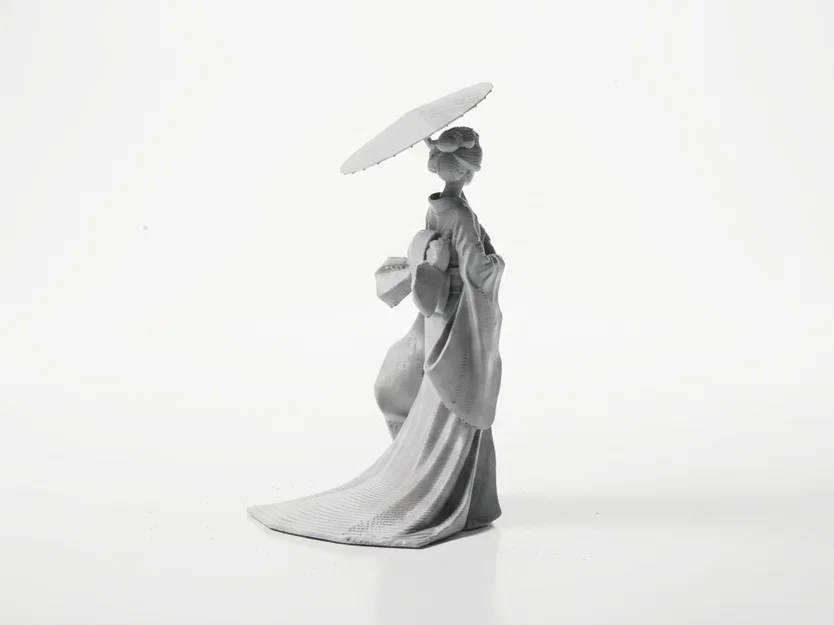 Mô hình Geisha hình học - Tượng nghệ thuật Nhật Bản in 3D - Image 4