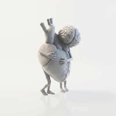 Mô hình điêu khắc in 3D Trái Tim và Bộ Não