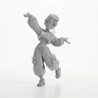 Mô hình 3D nhân vật Hippie sưu tầm phong cách Retro