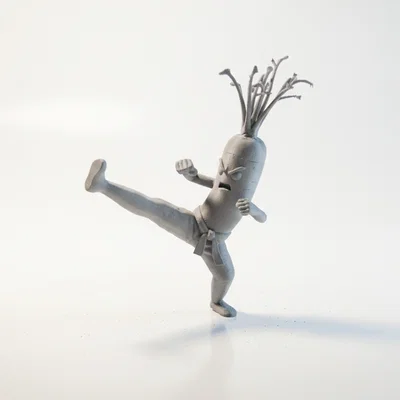 Mô hình Cà rốt Karate chiến binh võ thuật in 3D