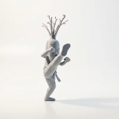 Mô hình Cà rốt Karate chiến binh võ thuật in 3D