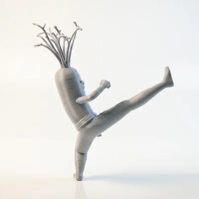 Mô hình Cà rốt Karate chiến binh võ thuật in 3D
