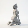 Mô hình sĩ quan cảnh sát quỳ gối 3D in ấn được - Thumbnail 2