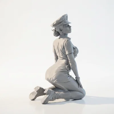 Mô hình sĩ quan cảnh sát quỳ gối 3D in ấn được