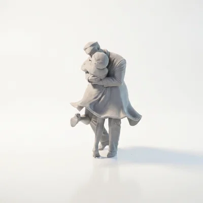Mô hình tượng đôi tình nhân hôn nhau lãng mạn in 3D