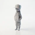 Mô hình Low Poly Faceless Cool Kid độc đáo in 3D - Thumbnail 1