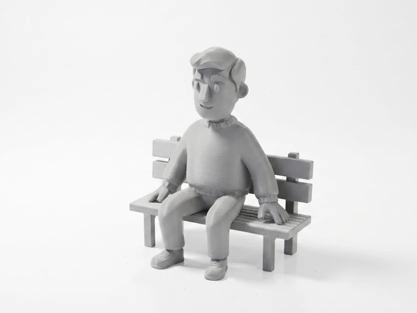 Mô hình tượng người đàn ông ngồi trên ghế đá in 3D - Image 1