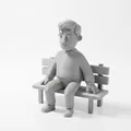 Mô hình tượng người đàn ông ngồi trên ghế đá in 3D - Thumbnail 1