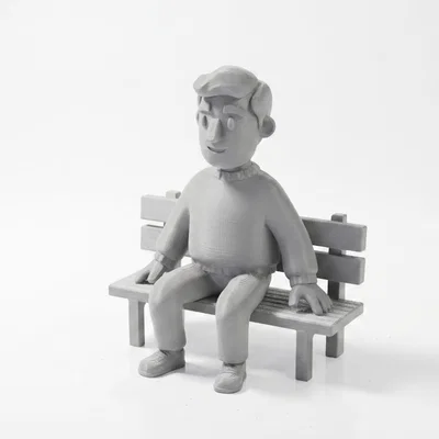 Mô hình tượng người đàn ông ngồi trên ghế đá in 3D