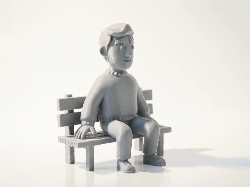 Mô hình tượng người đàn ông ngồi trên ghế đá in 3D - Image 2
