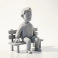Mô hình tượng người đàn ông ngồi trên ghế đá in 3D - Thumbnail 2