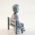 Mô hình tượng người đàn ông ngồi trên ghế đá in 3D - Thumbnail 3