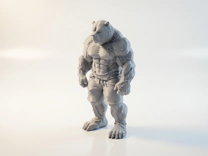 Mô hình người gấu (Man Bear) - Tượng sinh vật huyền bí in 3D - Image 1