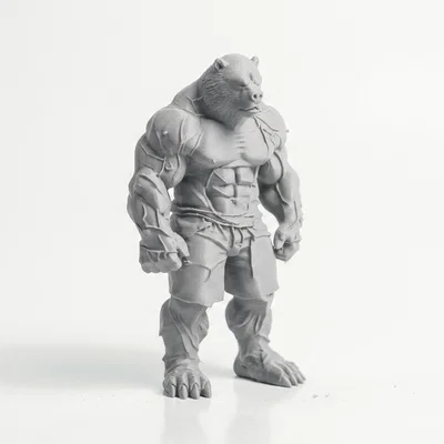 Mô hình người gấu (Man Bear) - Tượng sinh vật huyền bí in 3D