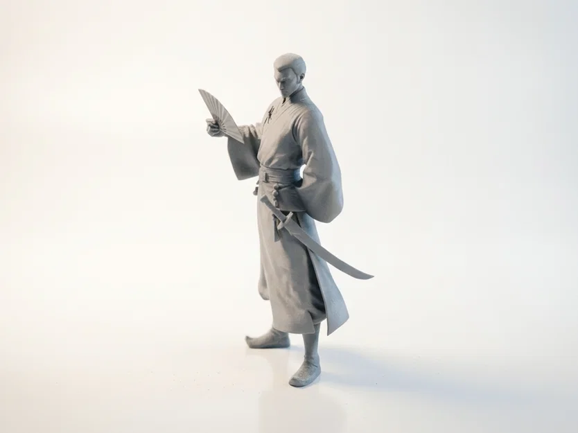 Mô hình Samurai cầm quạt - Tượng võ sĩ Nhật Bản in 3D - Image 1