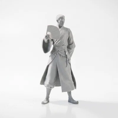 Mô hình Samurai cầm quạt - Tượng võ sĩ Nhật Bản in 3D
