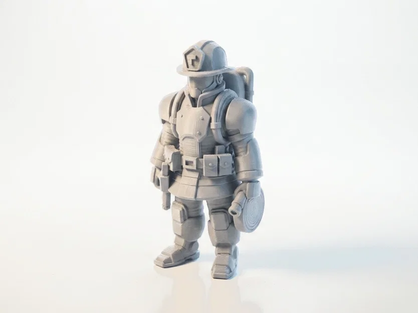Mô hình chiến sĩ cứu hỏa cơ khí (Mech Suit Fireman) - In 3D Sưu tầm - Image 1