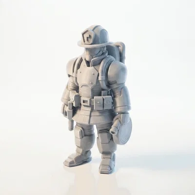 Mô hình chiến sĩ cứu hỏa cơ khí (Mech Suit Fireman) - In 3D Sưu tầm
