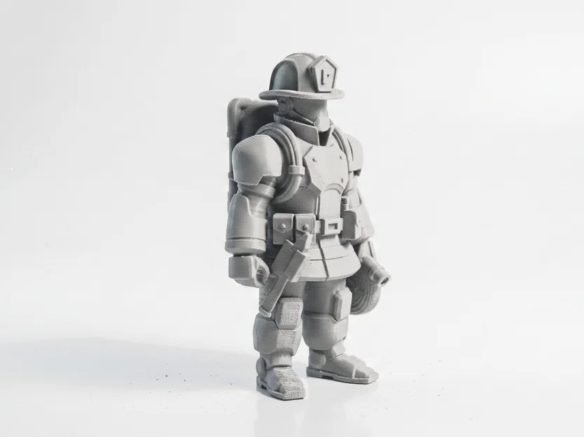 Mô hình chiến sĩ cứu hỏa cơ khí (Mech Suit Fireman) - In 3D Sưu tầm - Image 2