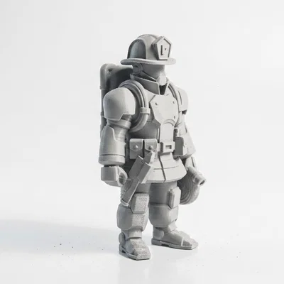 Mô hình chiến sĩ cứu hỏa cơ khí (Mech Suit Fireman) - In 3D Sưu tầm