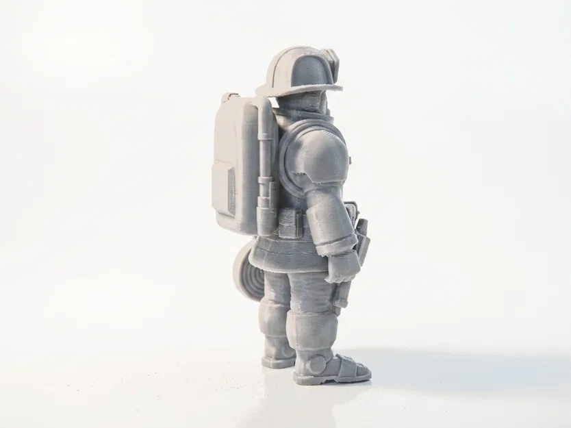Mô hình chiến sĩ cứu hỏa cơ khí (Mech Suit Fireman) - In 3D Sưu tầm - Image 3