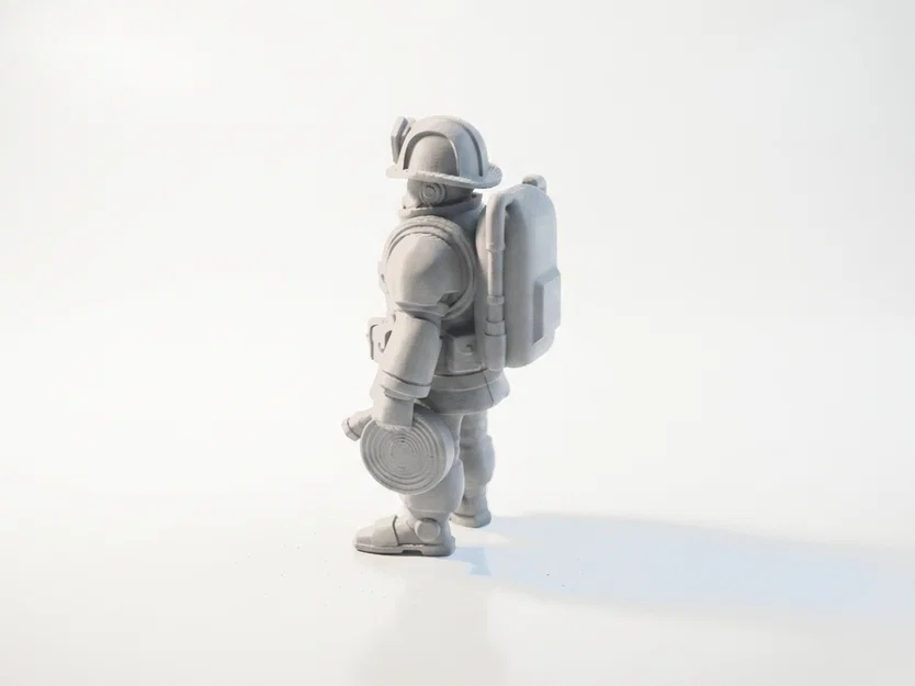 Mô hình chiến sĩ cứu hỏa cơ khí (Mech Suit Fireman) - In 3D Sưu tầm - Image 4