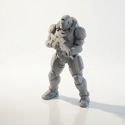 Mô hình tượng Mech Suit Gunman Sci-Fi in 3D