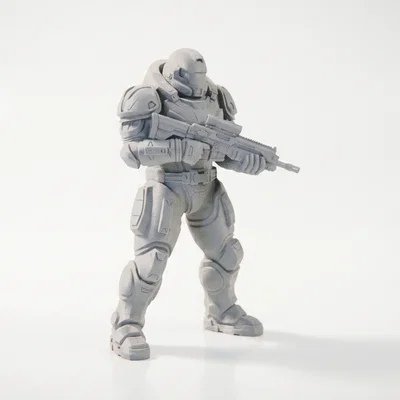 Mô hình tượng Mech Suit Gunman Sci-Fi in 3D