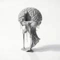 Mô hình điêu khắc Não bộ tan chảy - Tệp 3D Printable độc đáo - Thumbnail 1