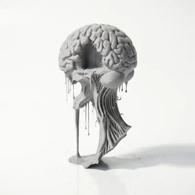 Mô hình điêu khắc Não bộ tan chảy - Tệp 3D Printable độc đáo