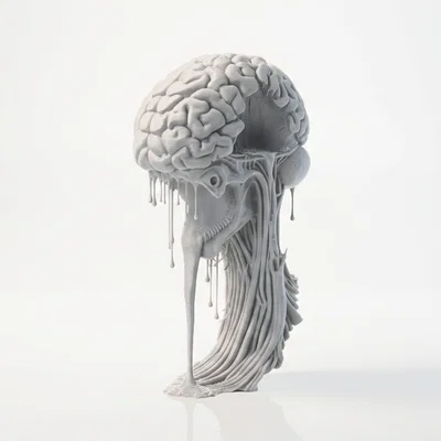 Mô hình điêu khắc Não bộ tan chảy - Tệp 3D Printable độc đáo