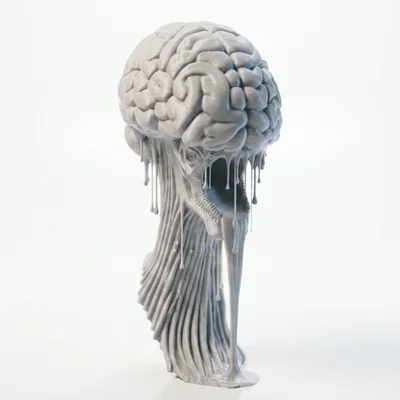 Mô hình điêu khắc Não bộ tan chảy - Tệp 3D Printable độc đáo