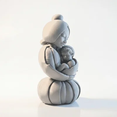 Tượng Mẹ và Bé In 3D - Mô Hình Trang Trí Tinh Tế