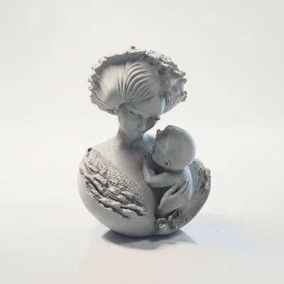 Tượng điêu khắc Mẹ và Bé in 3D
