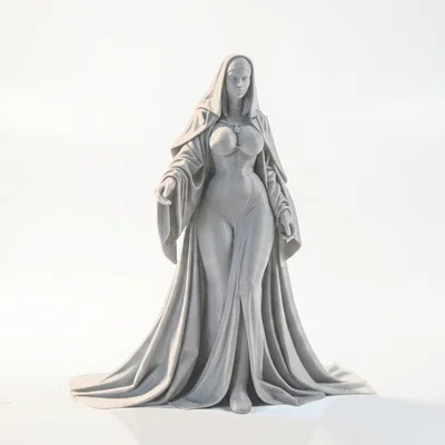 Mô hình in 3D tượng Mother Superior với áo choàng trùm đầu