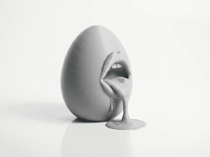 Mô hình điêu khắc siêu thực Mouthful Of Egg - Tệp STL in 3D - Image 2