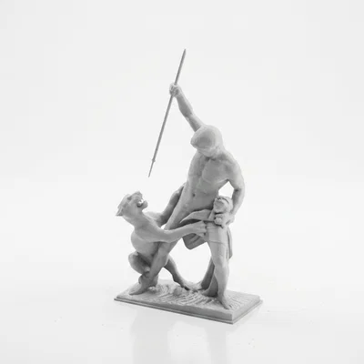 Mô hình điêu khắc 3D Chiến binh đối đầu Báo đen